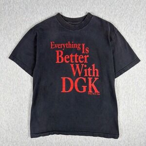 Skater Graphic T-Shirt Black Regular Mens Size M Cotton DGK Everything Is Better
